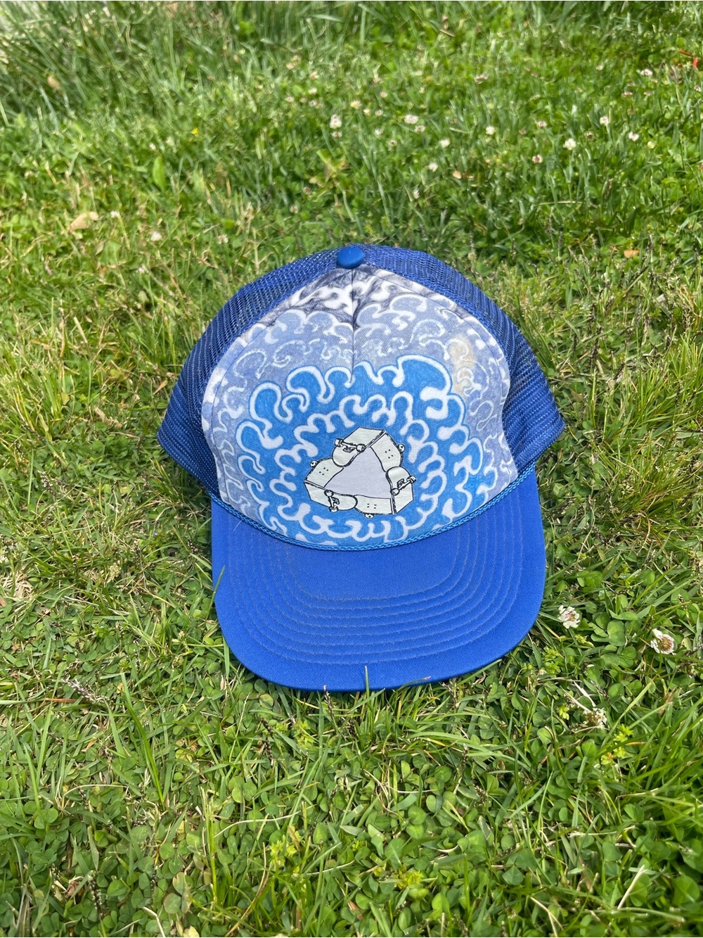 Custom Hand Drawn Blue Trucker Hat